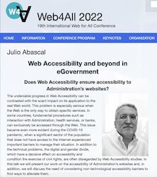 "Willian Loughborough Memorial" keynote speech en el congreso Web4All 2022